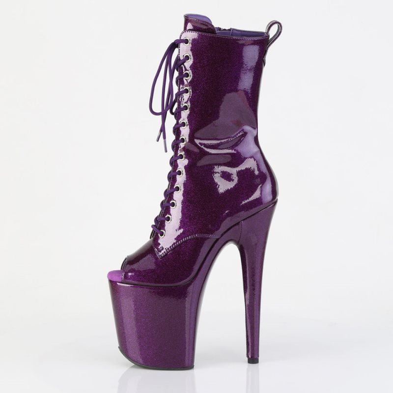 Pleaser Flamingo-1041GP Glitter Laarzen Dames Paars | RQBDH-BE