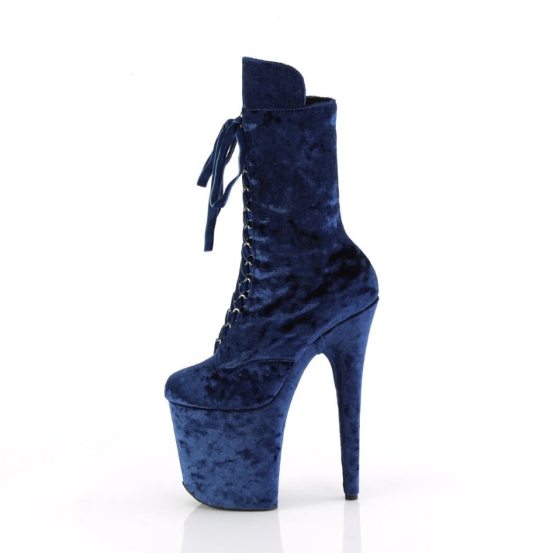 Pleaser Flamingo-1045VEL Laarzen Dames Donkerblauw | VSQXG-BE