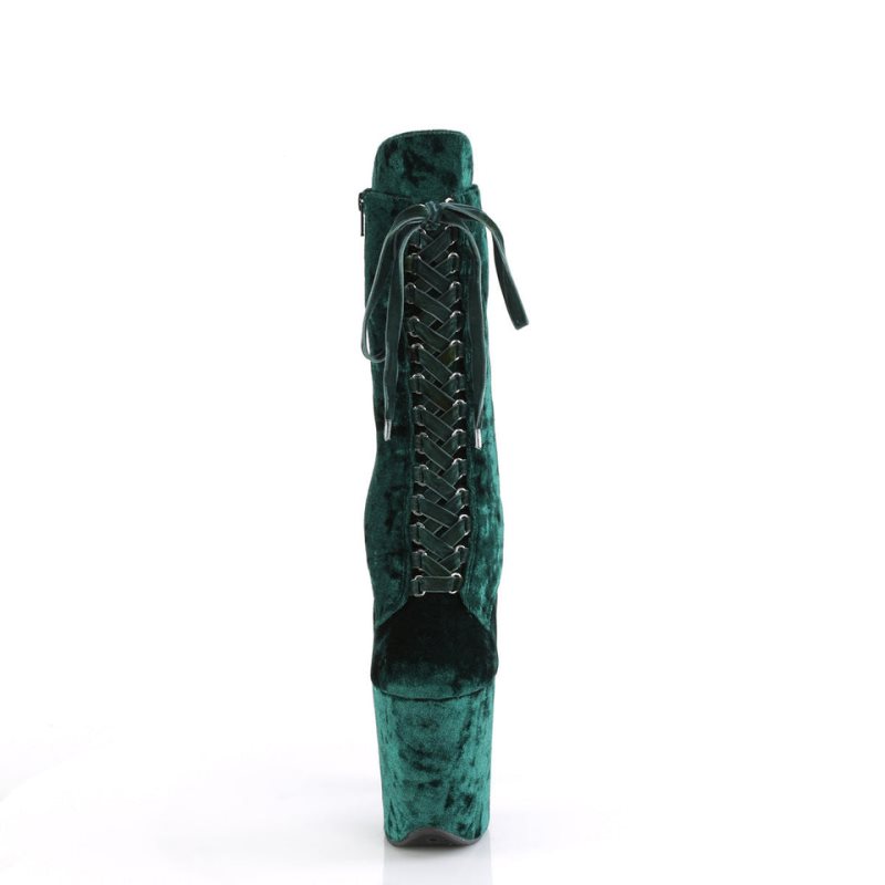 Pleaser Flamingo-1045VEL Laarzen Dames Groen | AMFYB-BE