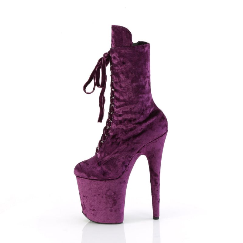 Pleaser Flamingo-1045VEL Laarzen Dames Paars | IVSZO-BE