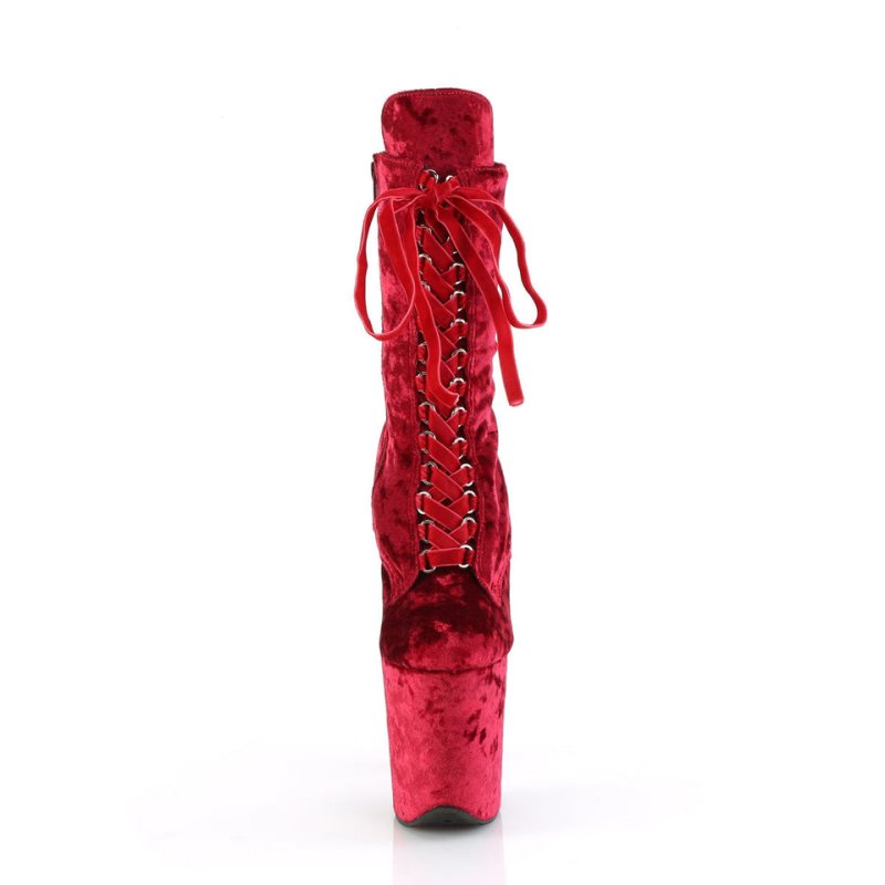 Pleaser Flamingo-1045VEL Laarzen Dames Rood | LGDOB-BE