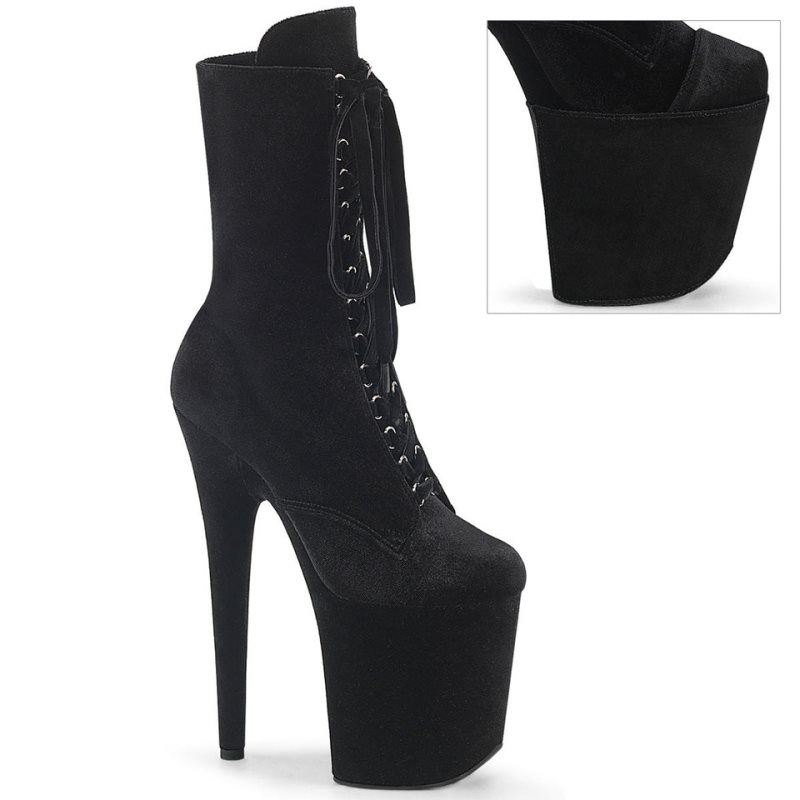 Pleaser Flamingo-1045VEL Laarzen Dames Zwart | YUMBV-BE