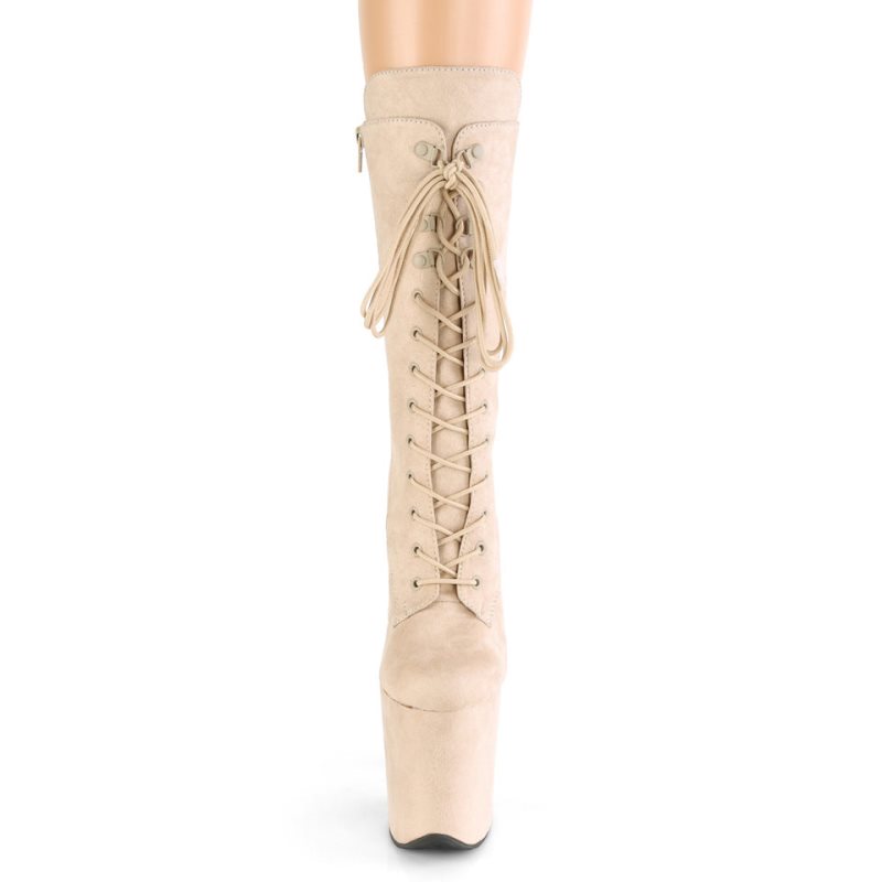 Pleaser Flamingo-1050FS Laarzen Dames Beige | IXFJP-BE