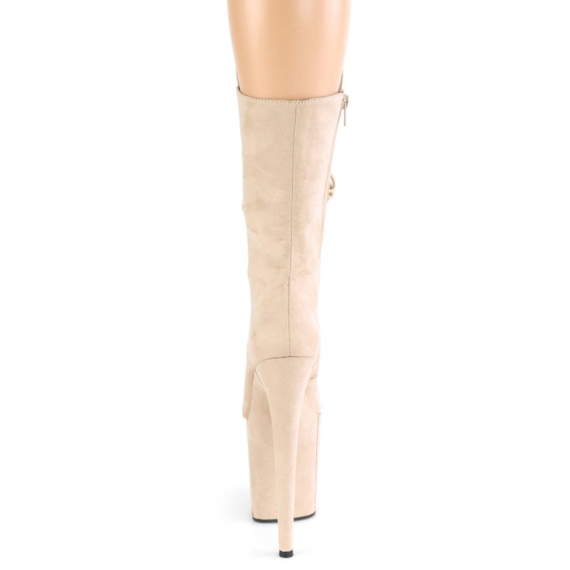 Pleaser Flamingo-1050FS Laarzen Dames Beige | IXFJP-BE