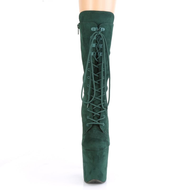 Pleaser Flamingo-1050FS Laarzen Dames Groen | GOHLF-BE