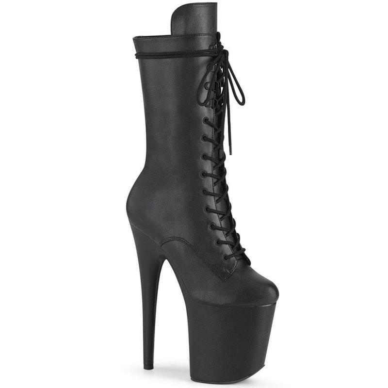 Pleaser Flamingo-1050WR Vegan Leather Laarzen Dames Zwart | SZIGK-BE