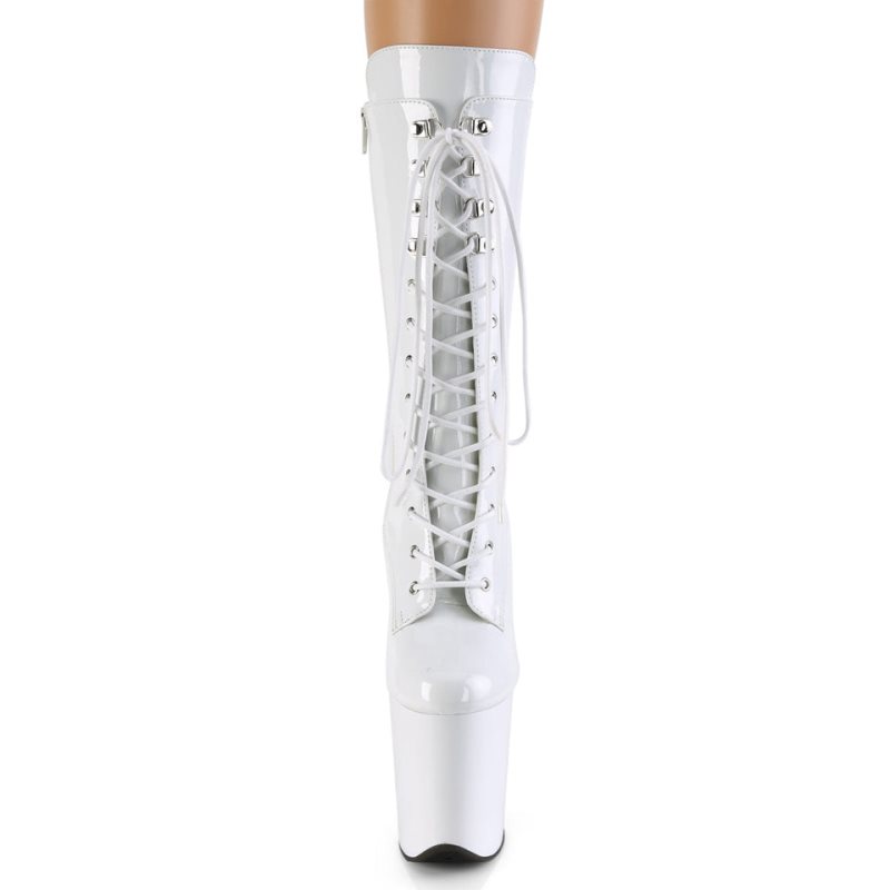 Pleaser Flamingo-1050 Laarzen Dames Wit | NWUYQ-BE