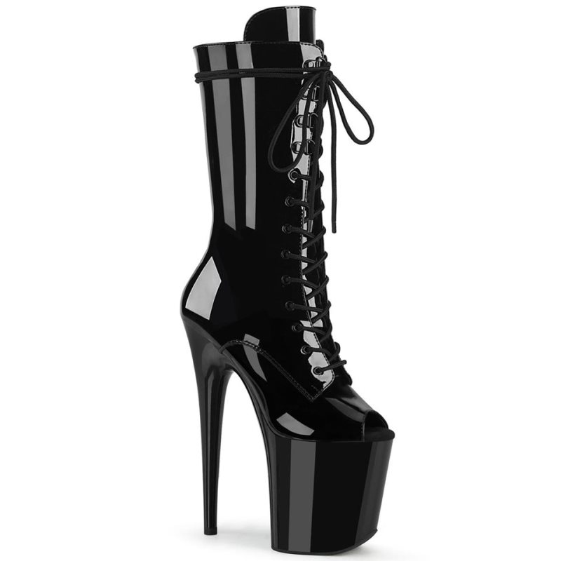 Pleaser Flamingo-1051 Laarzen Dames Zwart | UIBZR-BE