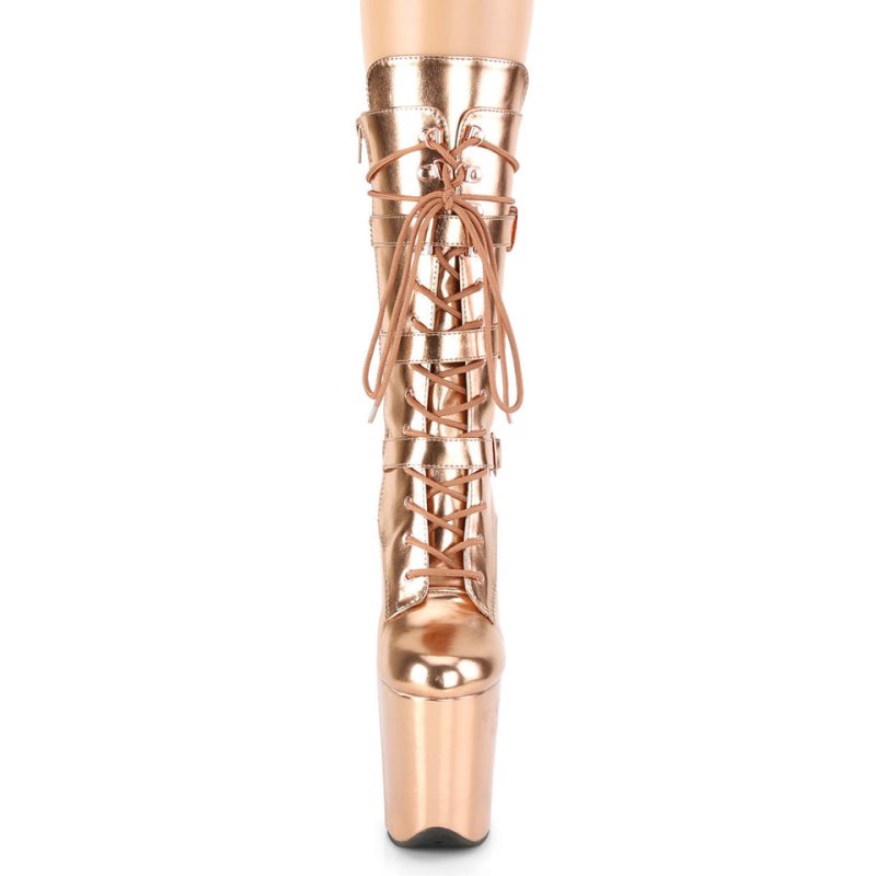 Pleaser Flamingo-1053 Laarzen Dames Roze Goud | KQIOZ-BE