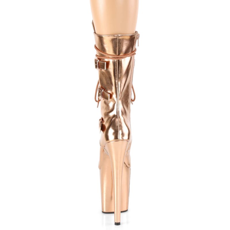 Pleaser Flamingo-1053 Laarzen Dames Roze Goud | KQIOZ-BE