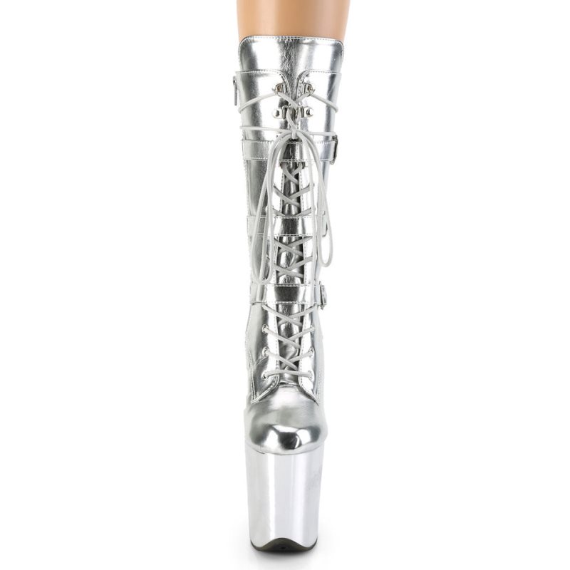 Pleaser Flamingo-1053 Laarzen Dames Zilver | HINVU-BE
