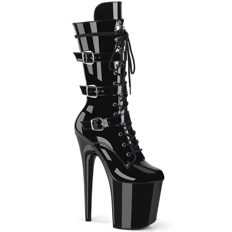 Pleaser Flamingo-1053 Laarzen Dames Zwart | QAXMJ-BE