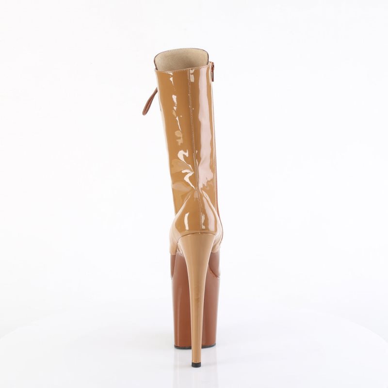 Pleaser Flamingo-1054DC Laarzen Dames Bruin | QBEND-BE