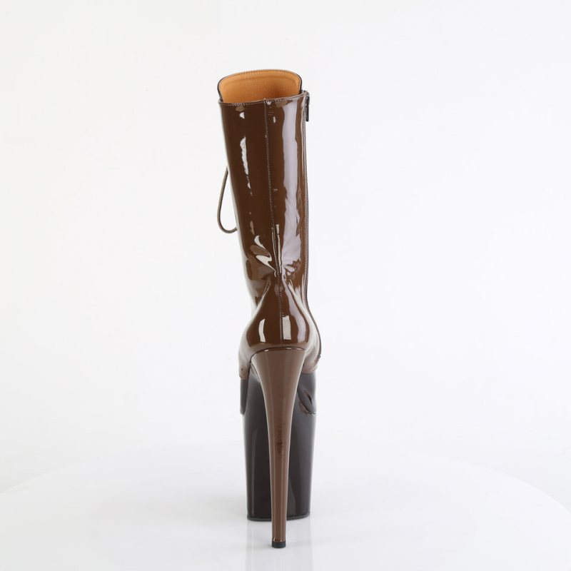 Pleaser Flamingo-1054DC Laarzen Dames Koffie Donkerbruin | RIELB-BE