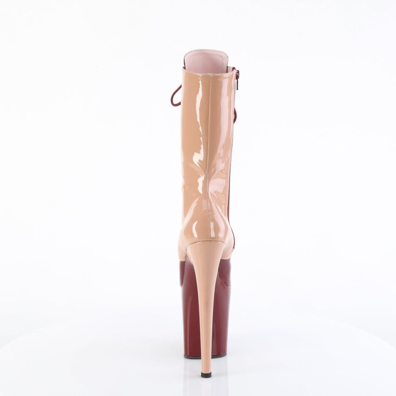 Pleaser Flamingo-1054DC Laarzen Dames Roze Bordeaux | YITNM-BE