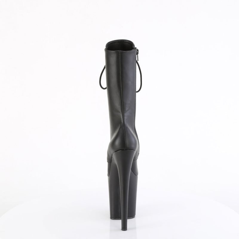Pleaser Flamingo-1054 Vegan Leather Laarzen Dames Zwart | SNXLD-BE