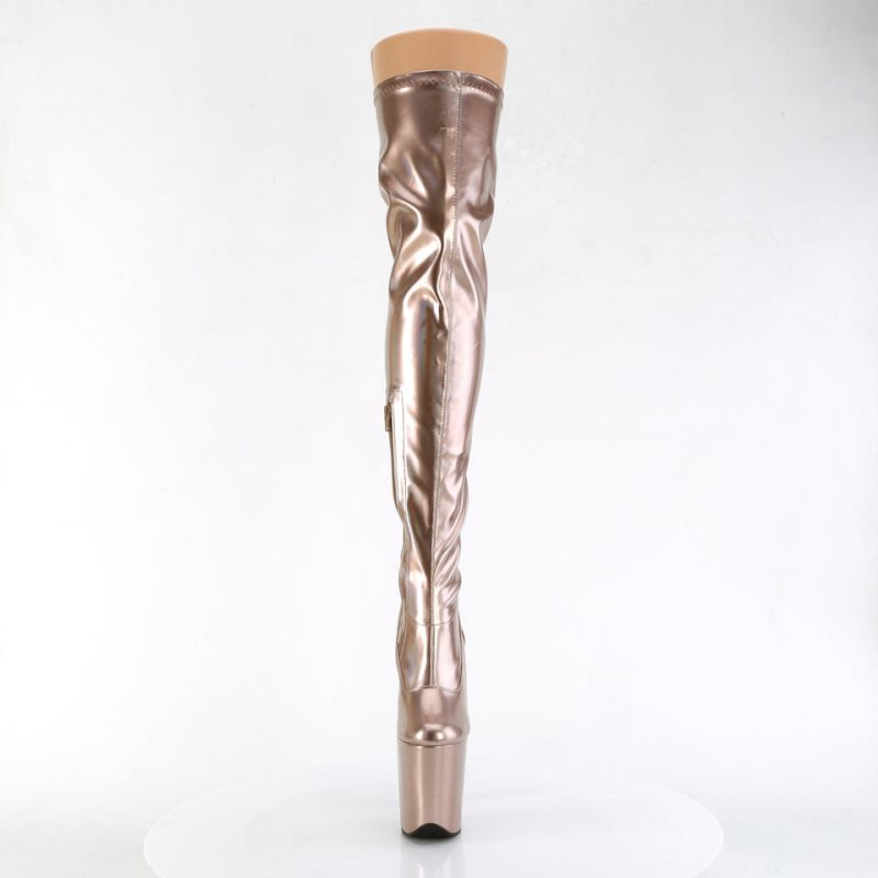 Pleaser Flamingo-3000HWR Hoge Hakken Dames Roze Goud | PBRTH-BE