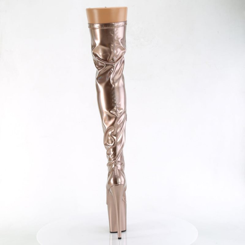 Pleaser Flamingo-3000HWR Hoge Hakken Dames Roze Goud | PBRTH-BE