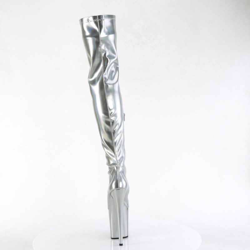 Pleaser Flamingo-3000HWR Hoge Hakken Dames Zilver | OFZJX-BE