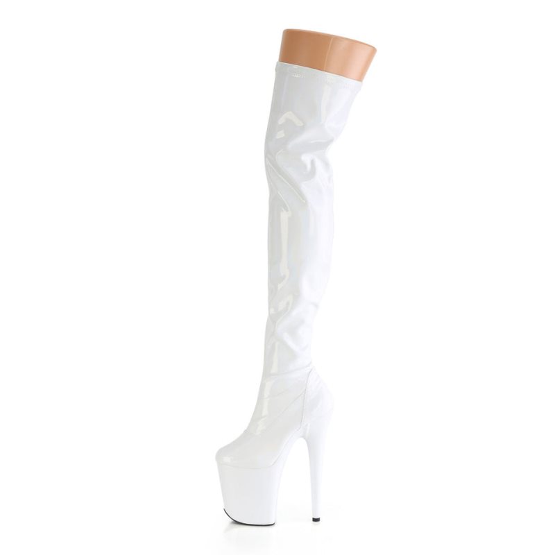 Pleaser Flamingo-3000HWR Hoge Hakken Dames Wit | BAWCH-BE