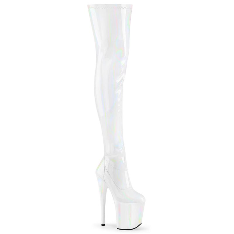 Pleaser Flamingo-3000HWR Hoge Hakken Dames Wit | BAWCH-BE