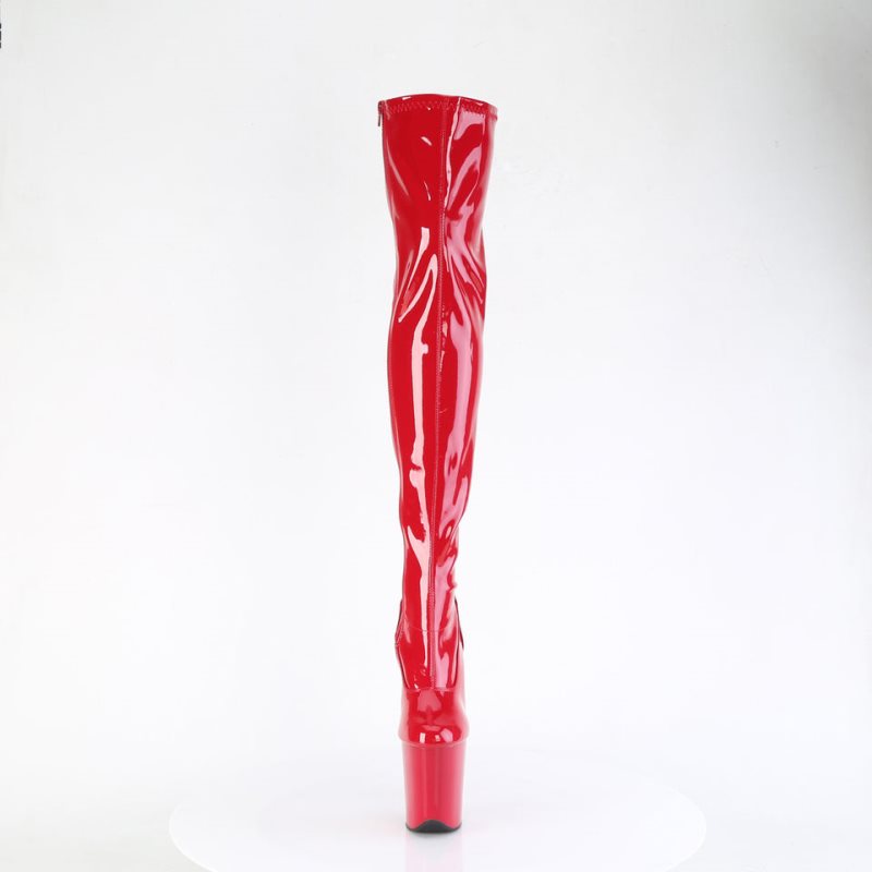 Pleaser Flamingo-3000 Hoge Hakken Dames Rood | OFRWQ-BE
