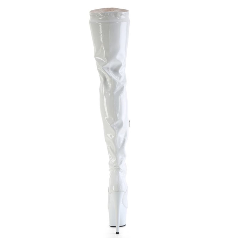 Pleaser Flamingo-3000 Hoge Hakken Dames Wit | KAWCI-BE