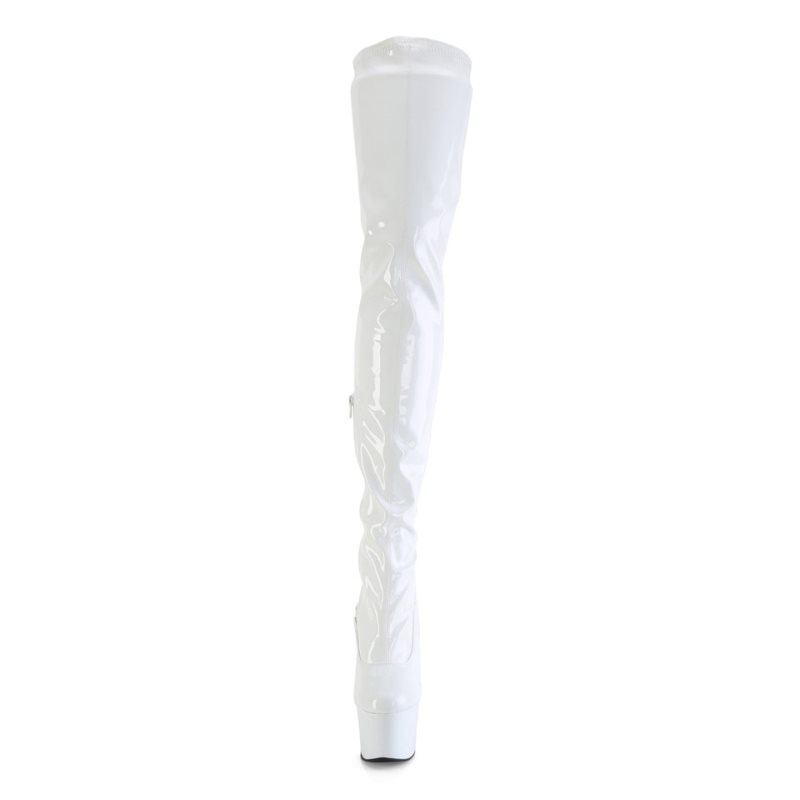 Pleaser Flamingo-3000 Hoge Hakken Dames Wit | KAWCI-BE