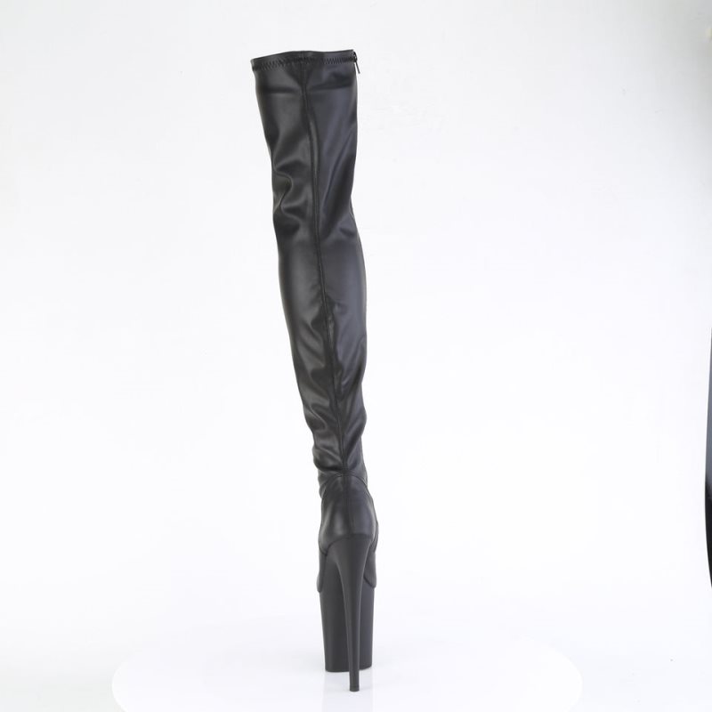 Pleaser Flamingo-3000 Vegan Leather Hoge Hakken Dames Zwart | CZQRK-BE