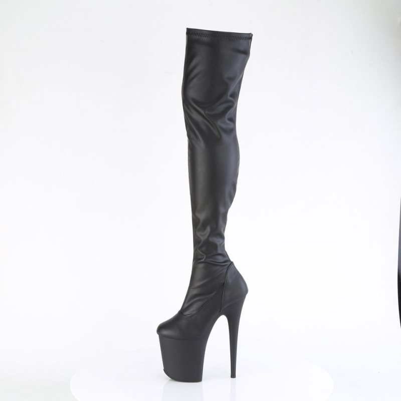 Pleaser Flamingo-3000 Vegan Leather Hoge Hakken Dames Zwart | CZQRK-BE