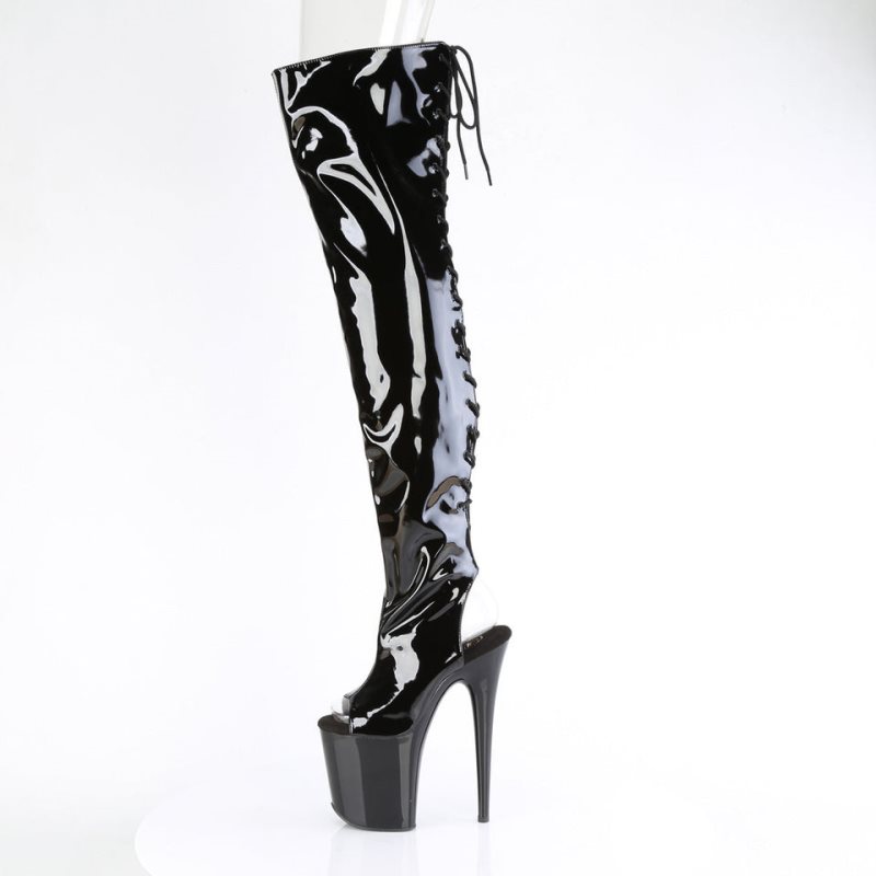 Pleaser Flamingo-3017 Hoge Hakken Dames Zwart | UYLBP-BE