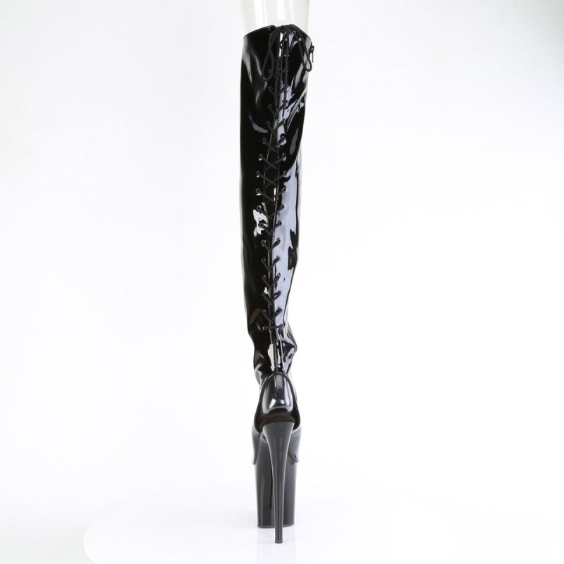 Pleaser Flamingo-3017 Hoge Hakken Dames Zwart | UYLBP-BE