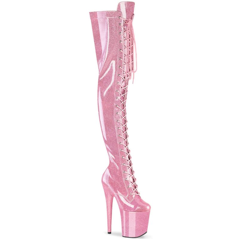Pleaser Flamingo-3020GP Glitter Hoge Hakken Dames Roze | MPCIZ-BE