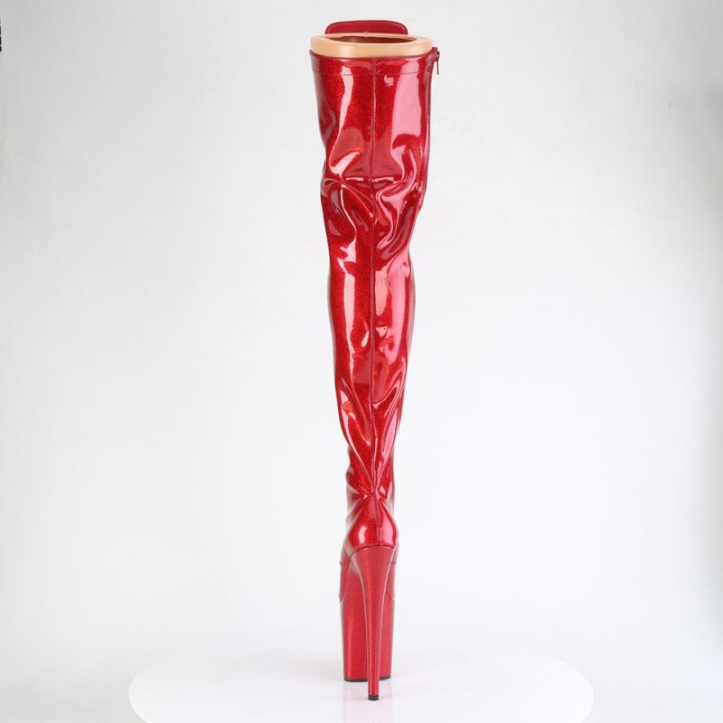 Pleaser Flamingo-3020GP Glitter Hoge Hakken Dames Rood | ETDMA-BE