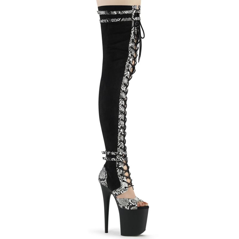 Pleaser Flamingo-3027SP Suede Hoge Hakken Dames Zwart | KSIHN-BE