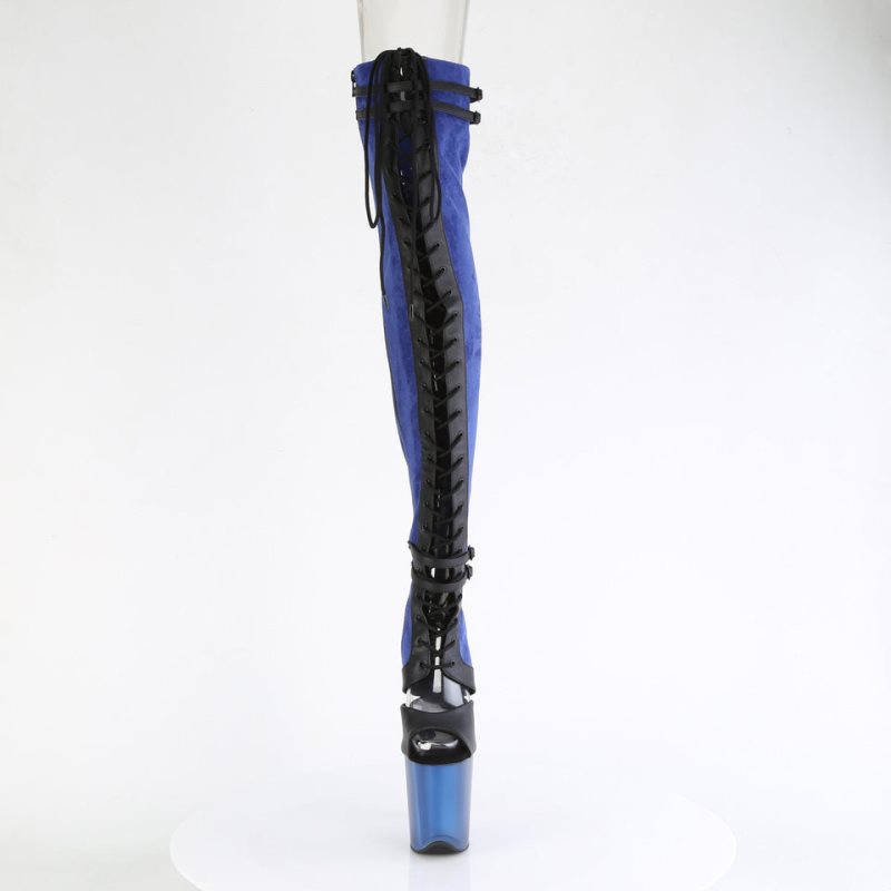 Pleaser Flamingo-3027 Hoge Hakken Dames Blauw | KXLUV-BE