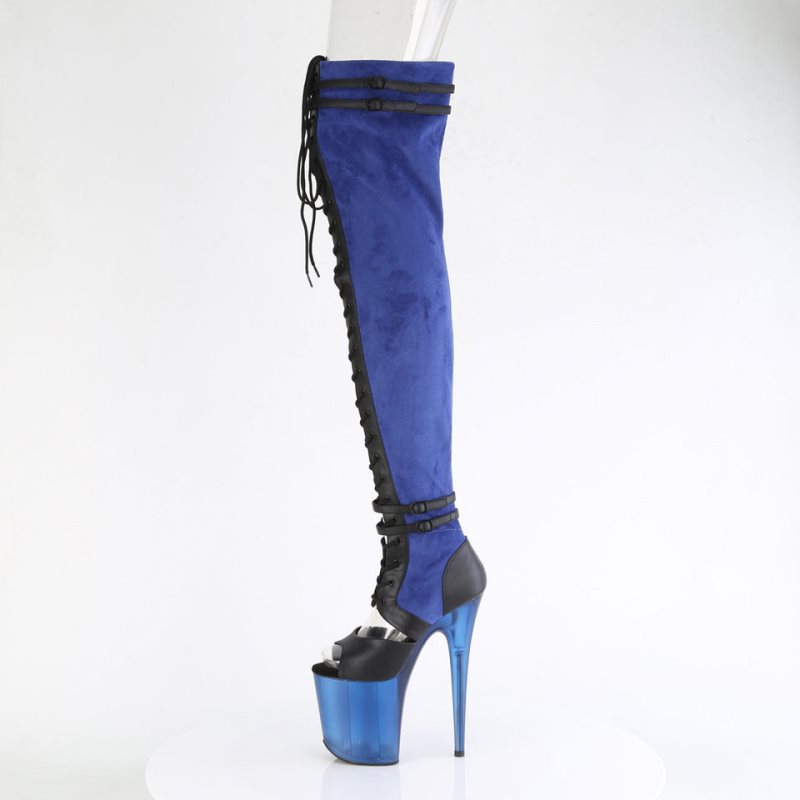 Pleaser Flamingo-3027 Hoge Hakken Dames Blauw | KXLUV-BE