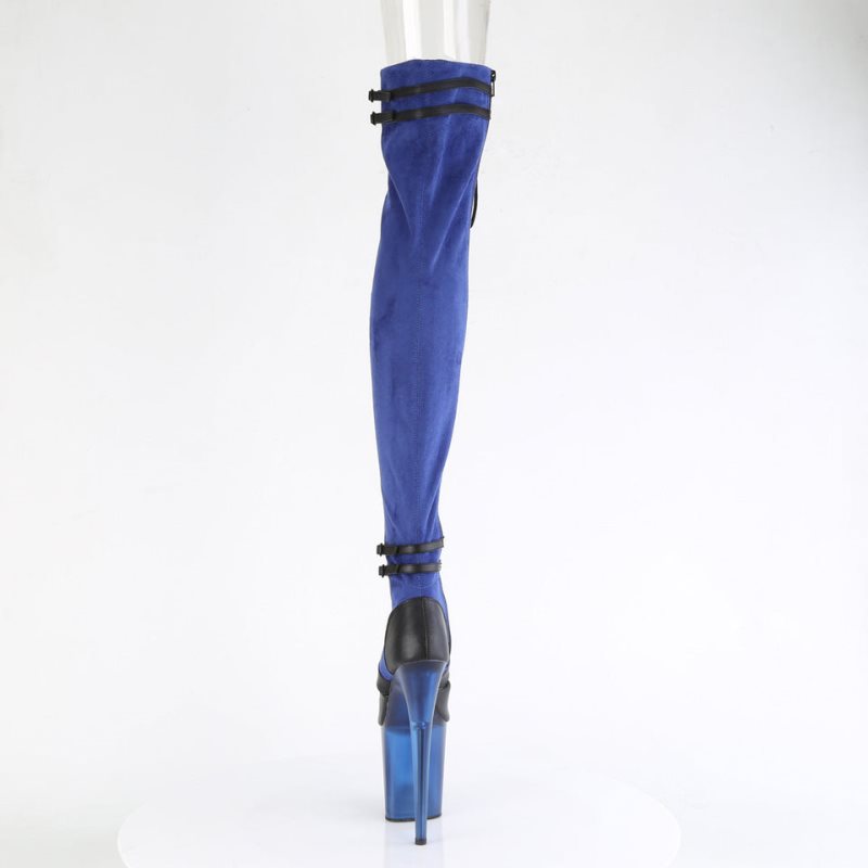 Pleaser Flamingo-3027 Hoge Hakken Dames Blauw | KXLUV-BE
