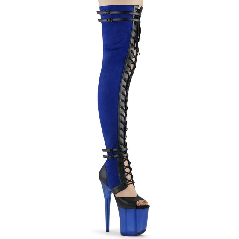 Pleaser Flamingo-3027 Hoge Hakken Dames Blauw | KXLUV-BE