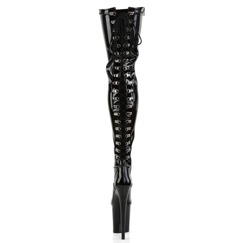 Pleaser Flamingo-3063 Hoge Hakken Dames Zwart | MLVOK-BE