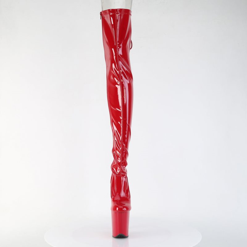 Pleaser Flamingo-3850 Hoge Hakken Dames Rood | FAHCK-BE