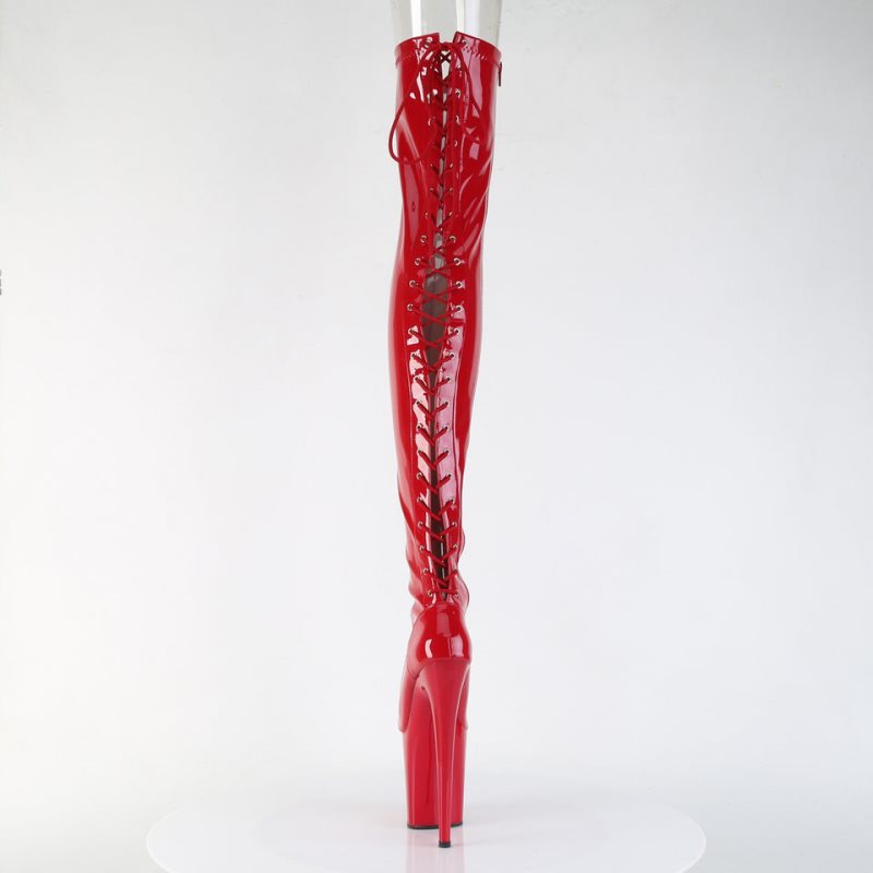 Pleaser Flamingo-3850 Hoge Hakken Dames Rood | FAHCK-BE
