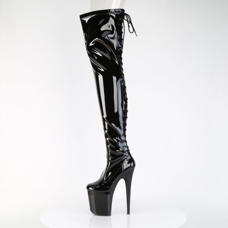 Pleaser Flamingo-3850 Hoge Hakken Dames Zwart | UMGHV-BE
