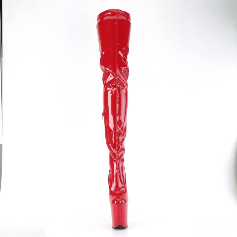 Pleaser Flamingo-4000 Hoge Hakken Dames Rood | SYZXP-BE