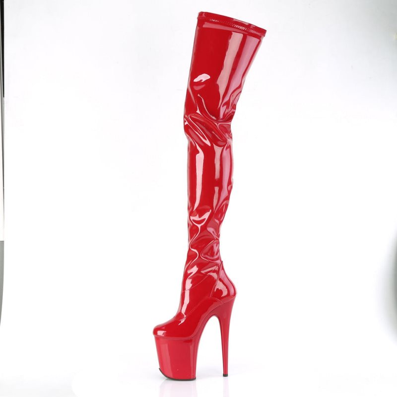 Pleaser Flamingo-4000 Hoge Hakken Dames Rood | SYZXP-BE