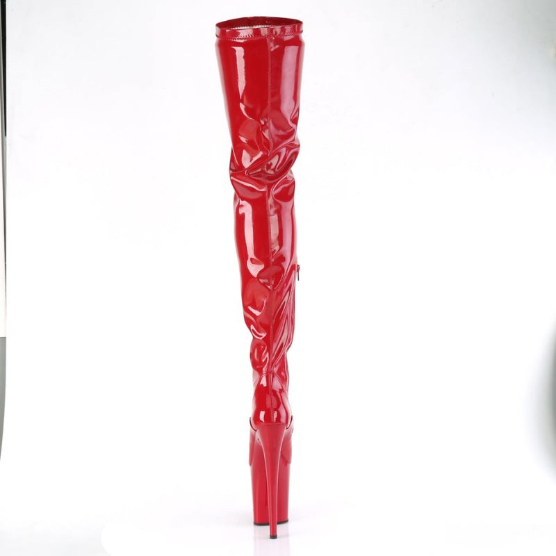 Pleaser Flamingo-4000 Hoge Hakken Dames Rood | SYZXP-BE