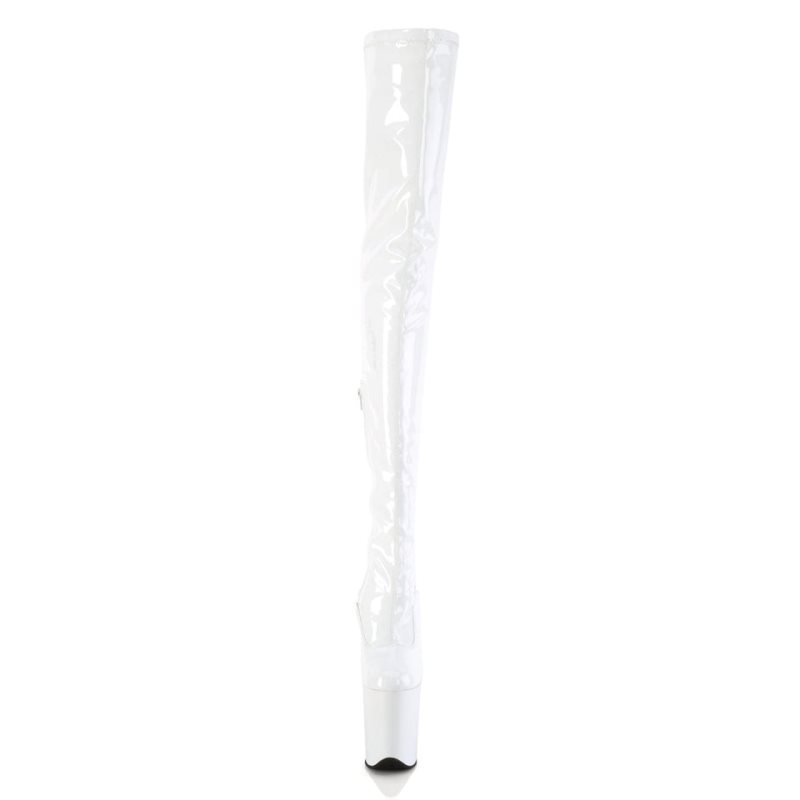 Pleaser Flamingo-4000 Hoge Hakken Dames Wit | OBCMD-BE