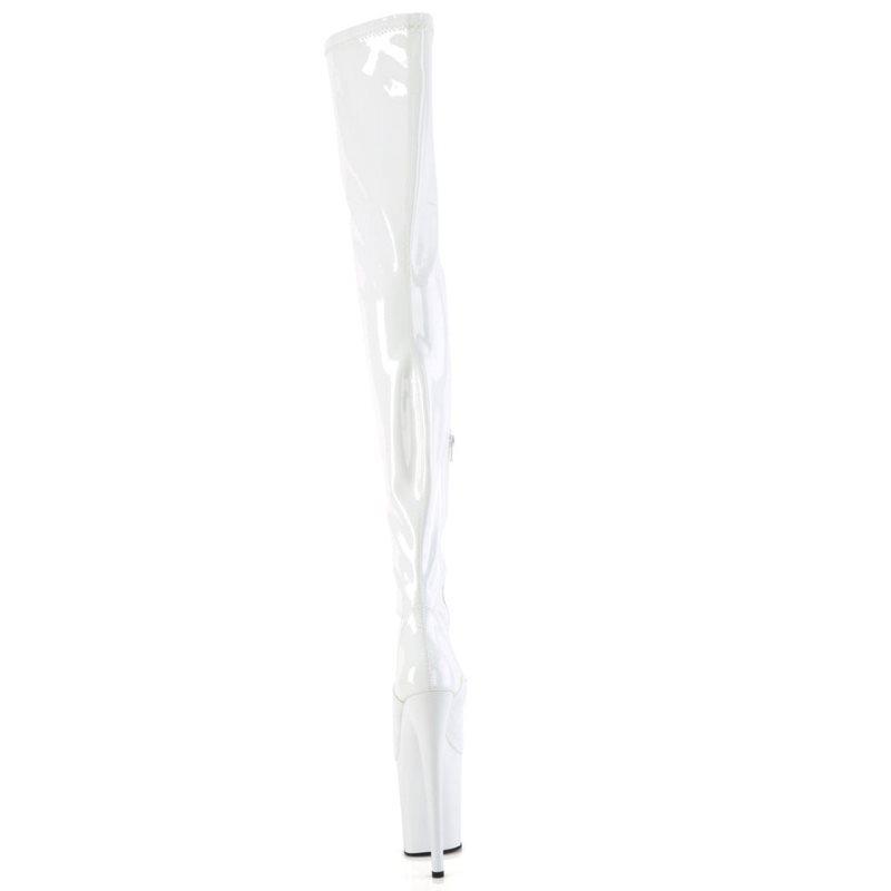 Pleaser Flamingo-4000 Hoge Hakken Dames Wit | OBCMD-BE