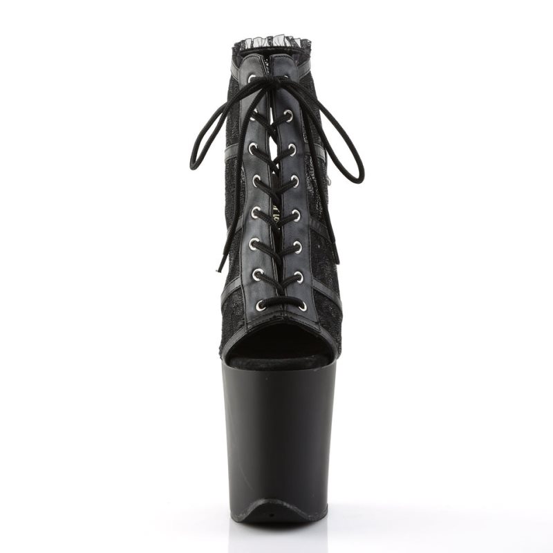 Pleaser Flamingo-896LC Laarzen Dames Zwart | TBCHO-BE