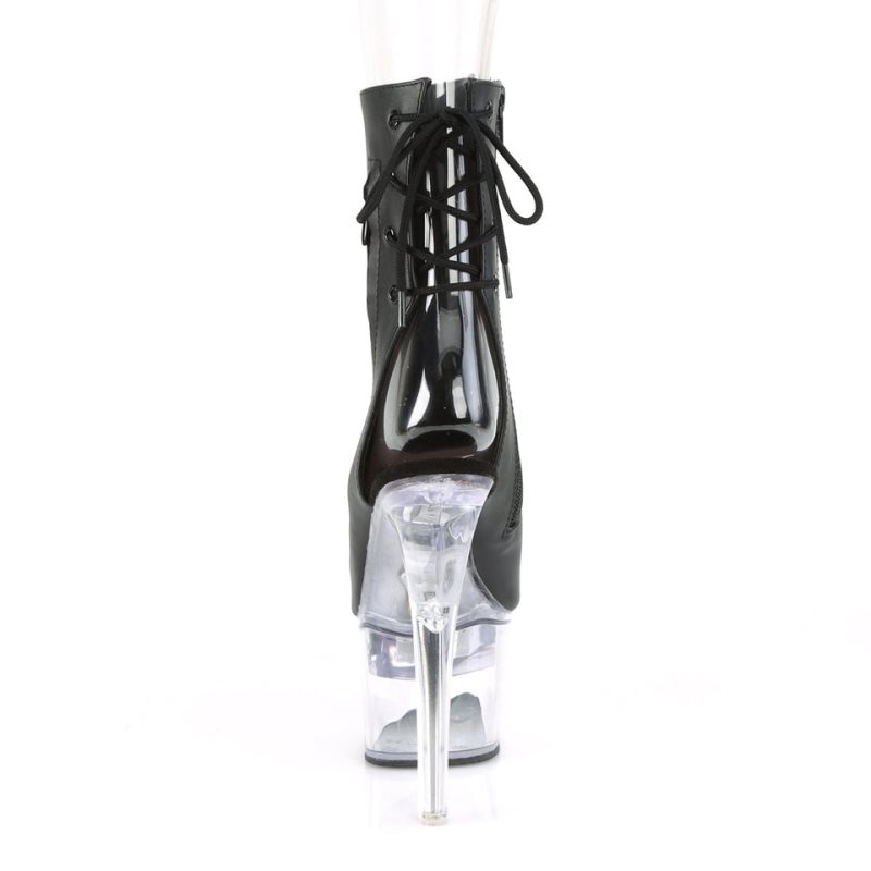 Pleaser Flashdance-1018-7 Vegan Leather Laarzen Dames Zwart | YHGZD-BE